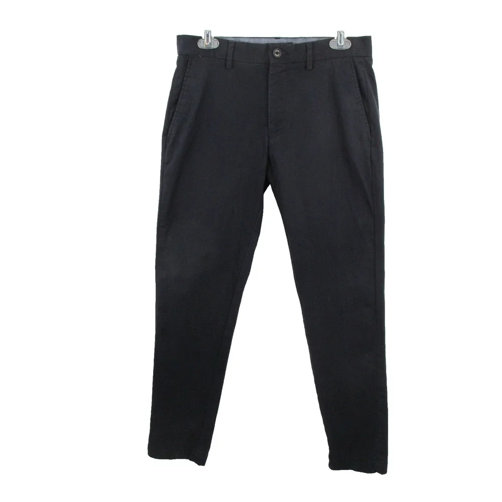 BANANA REPUBLIC Mason Chino Pants Men 30x32 Navy Blue Flat Front Straight Preppy